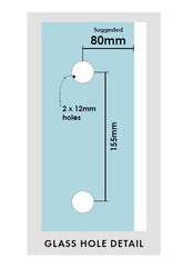 Zurich Square D handle - 180mm long - Satin Chrome